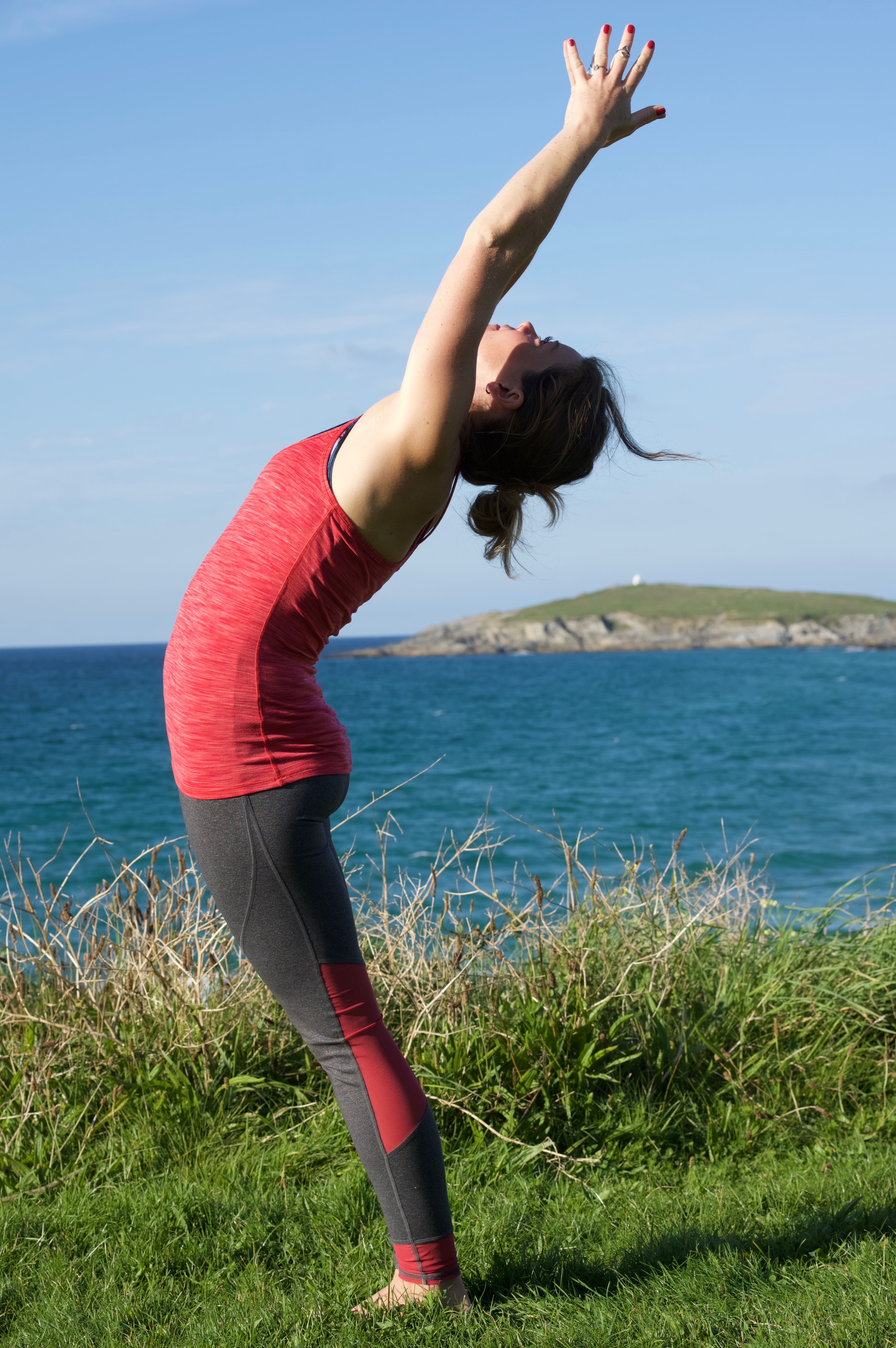 Standing Backbend. Saltwater Yoga Sun Salutations Newquay Cornwall Sequence Warming Up Teacher
