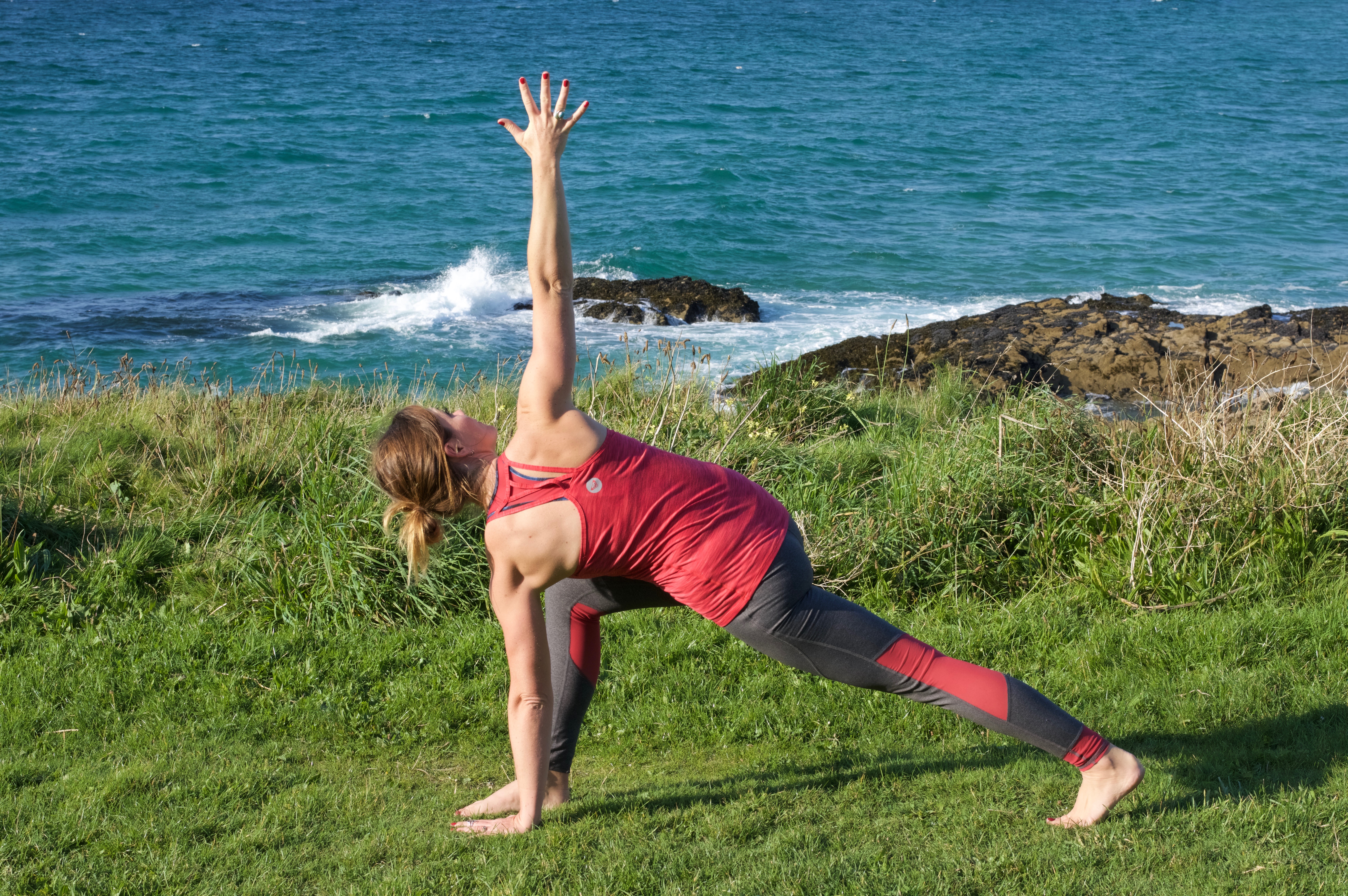 Twisted Lunge Saltwater Yoga Sun Salutations Newquay Cornwall Sequence Warming Up Teacher