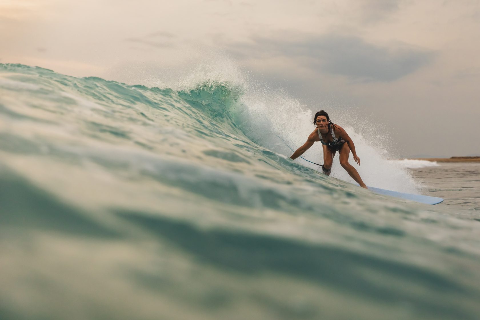 Saltwater Yoga Surfing Wave in Indonesia